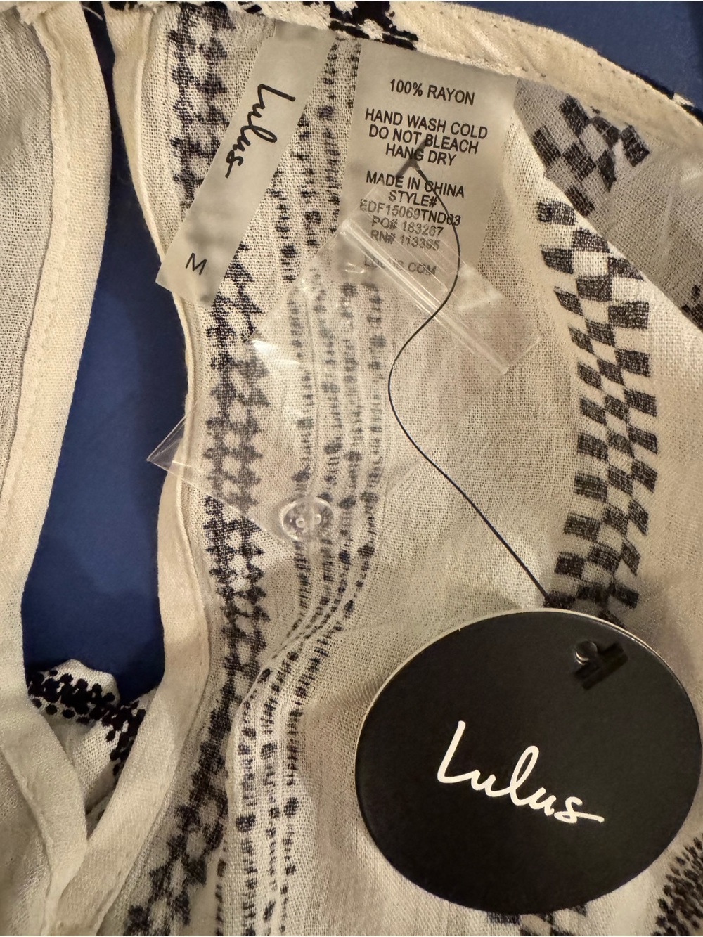 Lulus Augas Santas Black and White Striped Boho Mid-Maxi Dress NWT - Picture 5 of 5